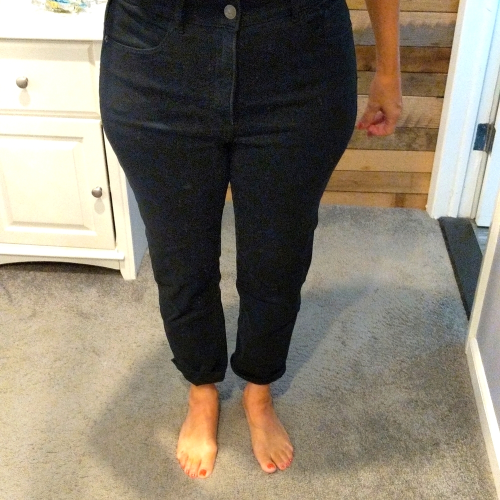 Express mom jeans super high rise dark blue size 10 r